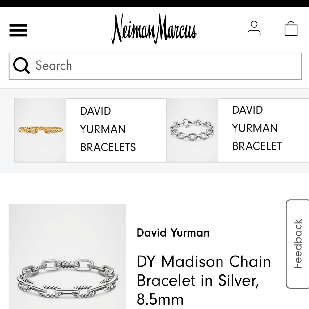 David Yurman Silver Chain Bracelet- Brand New